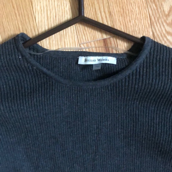 Gray ribbed tunic with pockets - Picture 3 of 5